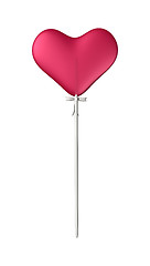 Image showing 3D Illustration Lollipop Red Heart on White