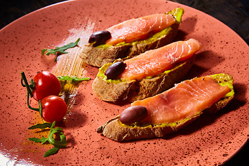 Image showing homemade smoked salmon 