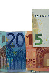 Image showing year 2015  in Euro notes