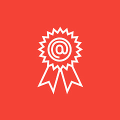 Image showing Award with at sign line icon.
