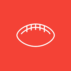 Image showing Rugby football ball line icon.