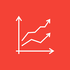 Image showing Growth graph line icon.