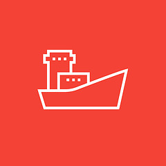 Image showing Cargo container ship line icon.