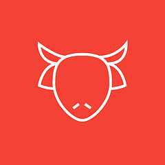 Image showing Cow head line icon.