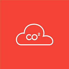 Image showing CO2 sign in cloud line icon.