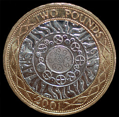 Image showing A British 2 Pound Coin