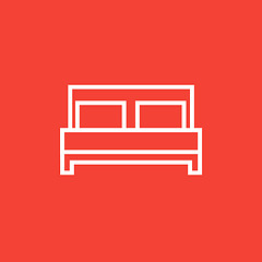 Image showing Double bed line icon.