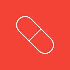 Image showing Capsule pill line icon.