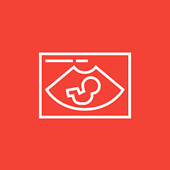 Image showing Fetal ultrasound line icon.