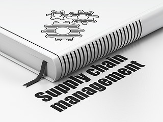 Image showing Marketing concept: book Gears, Supply Chain Management on white background