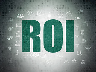 Image showing Business concept: ROI on Digital Data Paper background