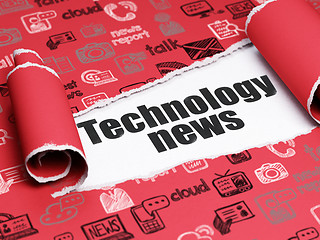 Image showing News concept: black text Technology News under the piece of  torn paper