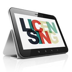 Image showing Law concept: Tablet Computer with Licensing on  display