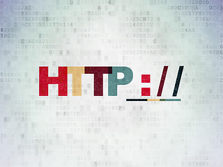 Image showing Web development concept: Http : / / on Digital Data Paper background