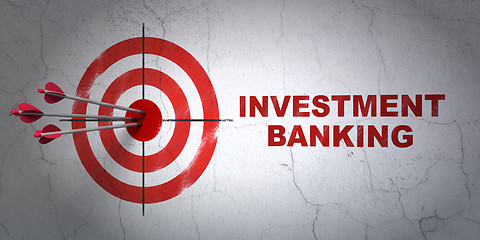 Image showing Money concept: target and Investment Banking on wall background