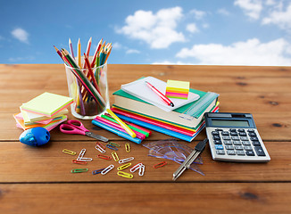 Image showing close up of stationery or school supplies on table