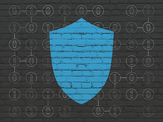 Image showing Security concept: Shield on wall background