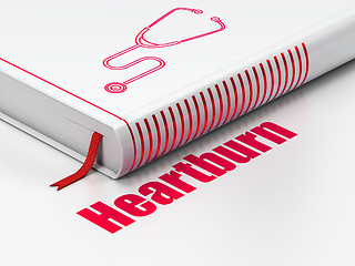 Image showing Healthcare concept: book Stethoscope, Heartburn on white background