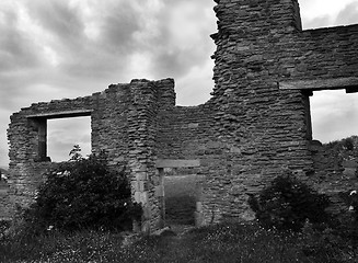 Image showing Ruins Under a Moody Sky