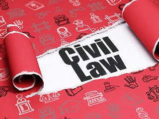Image showing Law concept: black text Civil Law under the piece of  torn paper