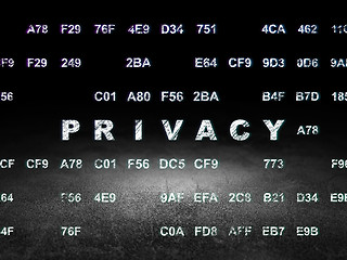 Image showing Protection concept: Privacy in grunge dark room