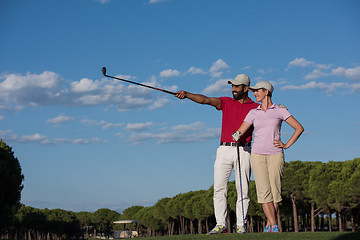 Image showing portrait of couple on golf course