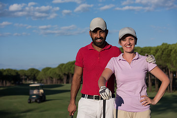 Image showing portrait of couple on golf course