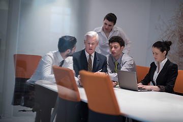 Image showing business people group on meeting at modern startup office