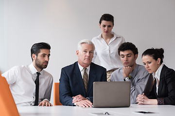 Image showing business people group on meeting at modern startup office