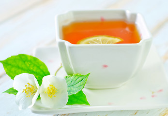 Image showing jasmin tea with lemon