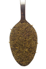 Image showing Spoonful of cumin seeds

