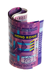 Image showing Hong Kong currency rolled

