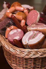 Image showing Variety of sausage products