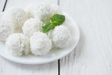 Image showing Homemade candies with coconut