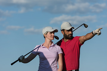 Image showing portrait of couple on golf course