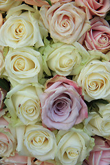 Image showing Pastel roses in a wedding arrangement