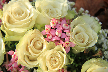 Image showing White wedding roses