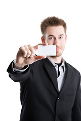 Image showing Businessman with business card