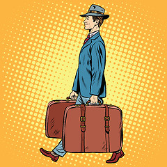 Image showing Traveler man with bags