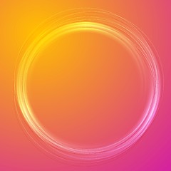 Image showing Futuristic colorful orange purple circle design