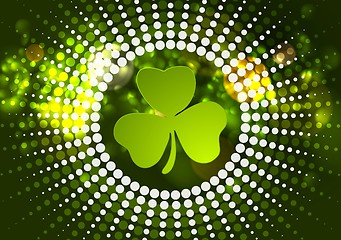 Image showing Green shamrock clover St. Patrick Day