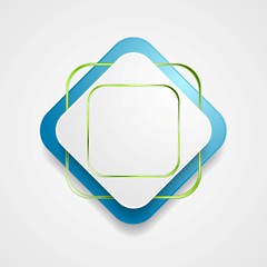 Image showing Abstract blue green square shape sticker