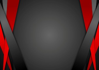Image showing Black and red corporate tech striped design