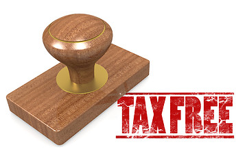 Image showing Tax free wooded seal stamp