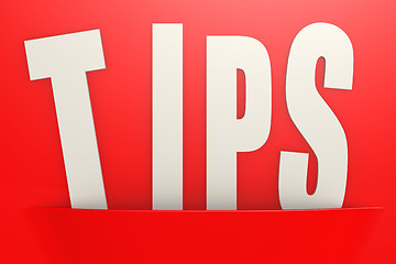 Image showing White tips word in red pocket, business concept