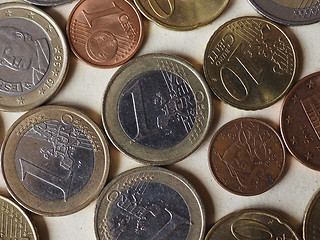 Image showing Euro coins flat lay