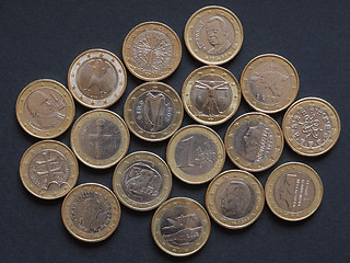 Image showing Euro coins of many countries