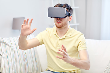 Image showing young man in virtual reality headset or 3d glasses