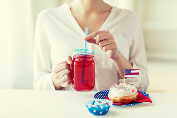 Image showing woman celebrating american independence day