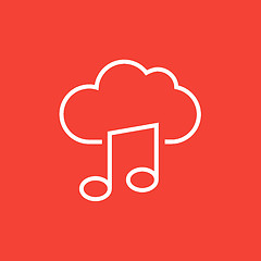 Image showing Cloud music line icon.